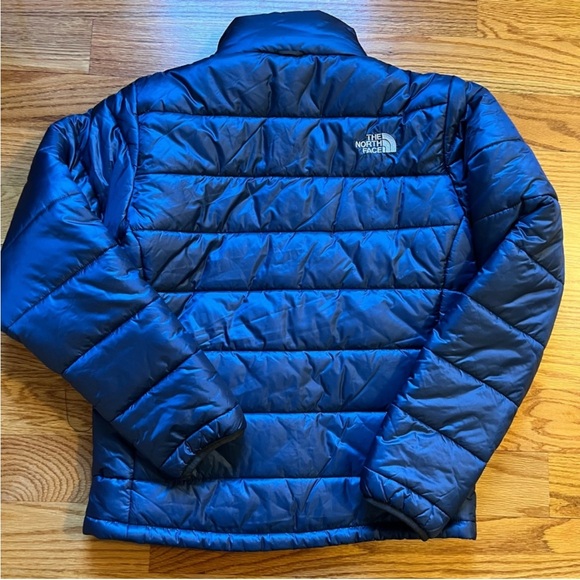 The North Face blue metallic puffer jacket size small - Picture 2 of 4